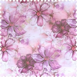 Beautiful natural purple pink cream color daisy flower pattern scratches shiny background fabric leaf designs poly fabric main curtain
