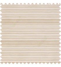 Cream color horizontal chenille stripes texture finished with transparent polyester base fabric sheer curtain
