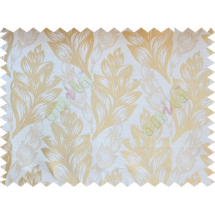 Beige Gold Color Elegant Spring Leaf Pattern Poly Fabric Main Curtain-Designs