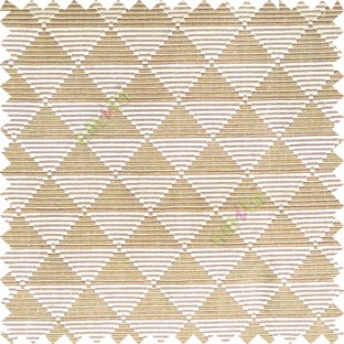 Brown beige color geometric triangle shapes horizontal lines texture finished dice slant crossing stripes polyester main curtain