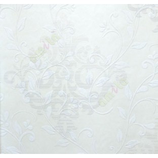 Traditional cream colors natural floral swirls embossed finished with texture background wallpaper