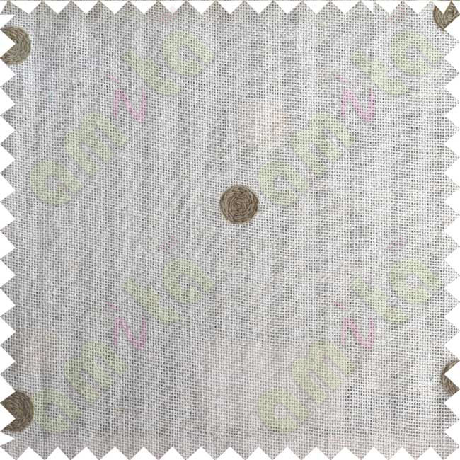 White Cotton Translucent with Brown Polka Dots Curtain Designs