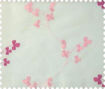 Pink cream color flower pattern beautiful traditional floral desings polyster sheer curtain
