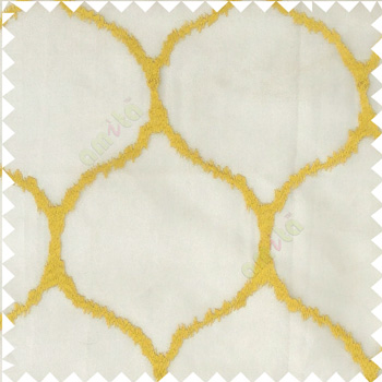 Yellowish green color traditional design texture finished with polyester background ogee pattern vertical texture gradients lines sheer curtain