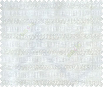 Horizontal Vertical Stripes self design embossed lines Half White color double width sheer curtain