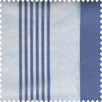 Blue color bold vertical and pencil stripes net finished soft touch lines transparent fabric small check lines sheer curtain