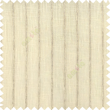 Beige brown color vertical pencil stripes texture gradients horizontal lines with transparent polyester fabric sheer curtain