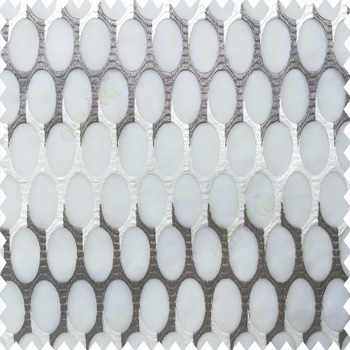 Grey cream white color traditional designs soft and silver zari embroidery geometric oval shapes embossed patterns with transparent net background sheer curtain
