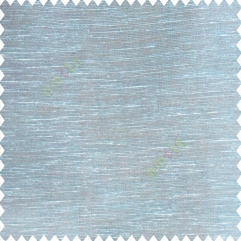 Sky blue cream color horizontal thin lines with transparent polyester base fabric sheer curtain