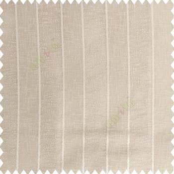 Beige color vertical bold stripes texture finished with transparent net fabric pencil parallel lines polyester sheer curtain