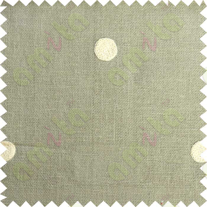 Grey with white polka dots embroidery sheer cotton curtain designs