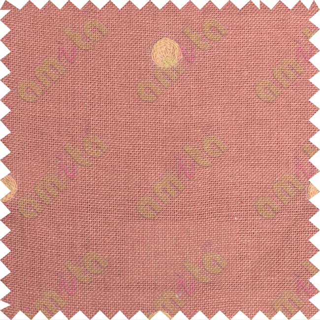 Brown with peach polka dots embroidery sheer cotton curtain designs