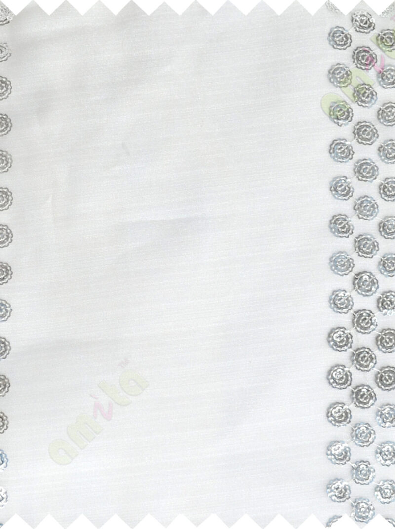 Pure white beige silver colour sequin vertical polka dot stripes poly sheer curtains design