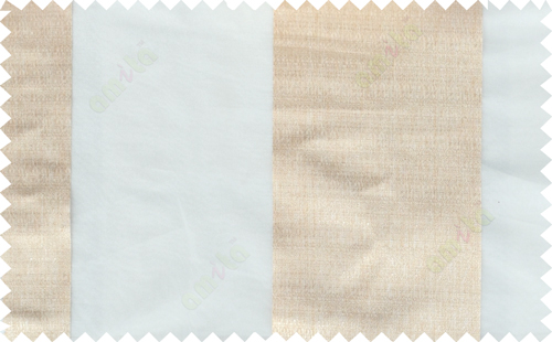 White beige color vertical thick stripes poly sheer curtain - 103614