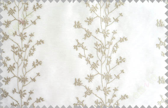 Pure White Brown Beige Color Vertical Seamless Metisse Emb Pattern with Horizontal Pencil Stripes Polyester Sheer Curtain-Designs