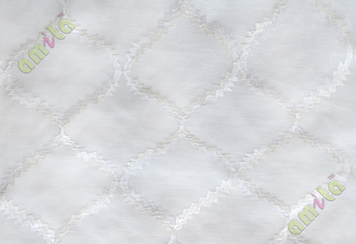 Pure white fench embroidery poly sheer curtain designs