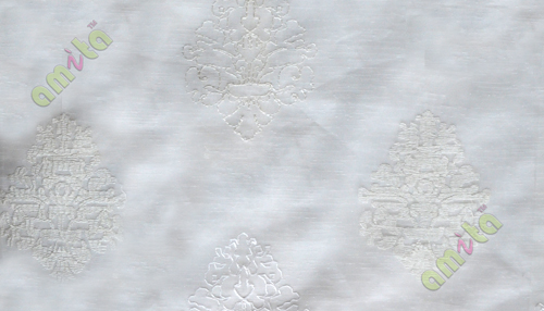 Pure white embroidery motive design poly sheer curtain designs