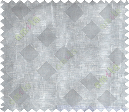 Grey beige black geometrical square design poly sheer curtain designs