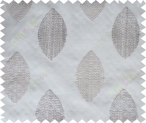 Grey green contemporary leaf design sheer curtain designs