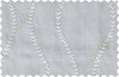 White serpentine stripes poly sheer curtain designs