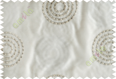 Cream grey medallion circle poly sheer curtain designs