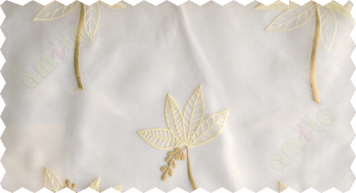 Orange gold pinnate poly sheer curtain designs