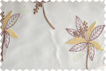 Maroon gold pinnate poly sheer curtain designs