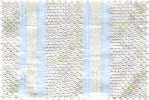 Beige white green geometric circles with vertical stripes poly sheer curtain designs