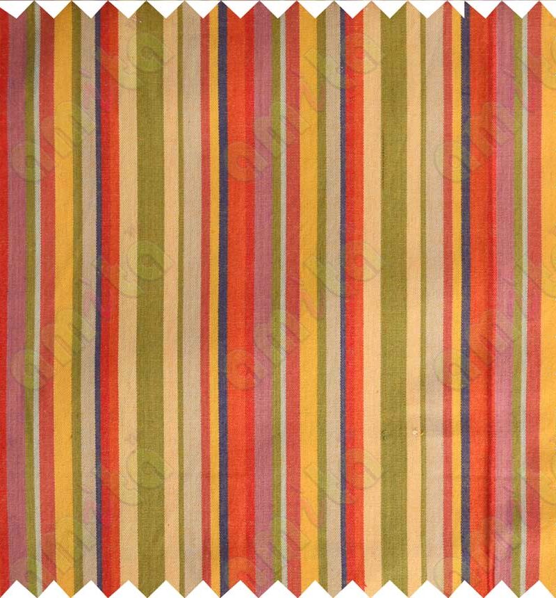 Orange purple yellow red beige blue colourful stripes main cotton curtain designs