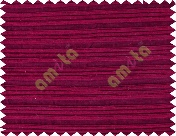 Red maroon horizontal pleated thick main cotton curtain designs