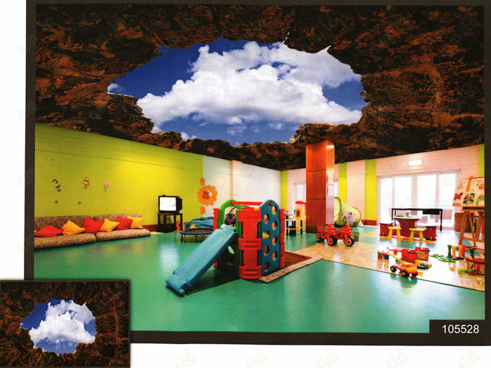 3d big hole terracotta wallmural ceiling wall décor