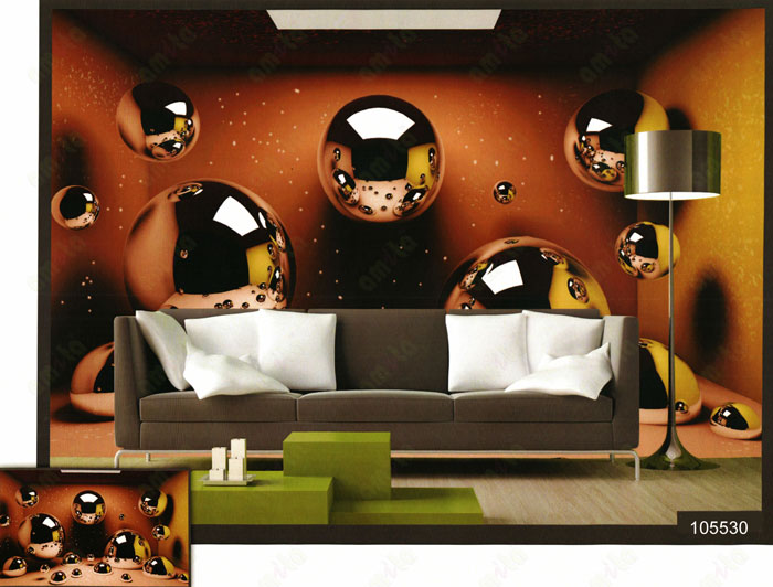 3d shiny chocolate bubbles wall mural