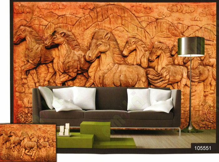3d wild horse wall mural