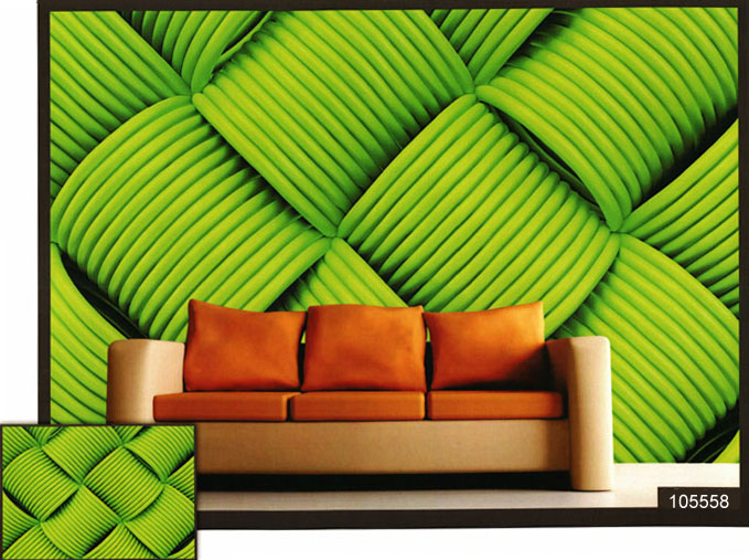 3d close view weave lagoon green thread wall mural
