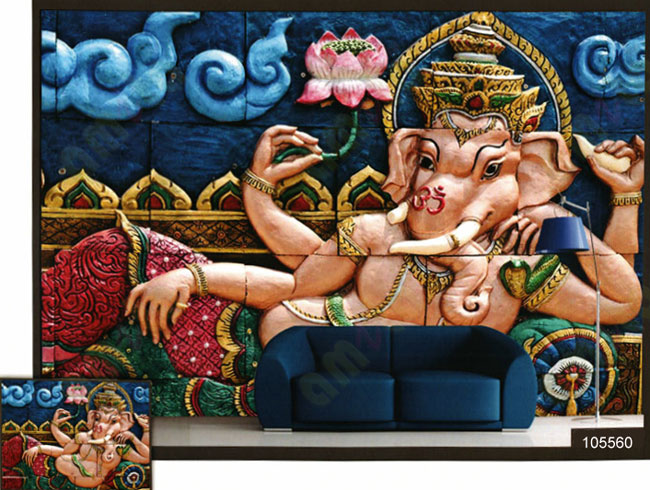 3d chatvaari bhuja lord ganesha blessing wall mural