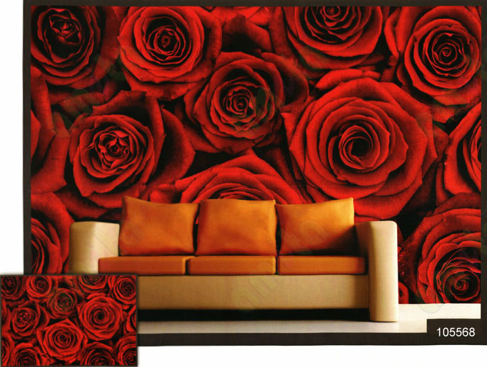 3d beautiful red rose wall mural