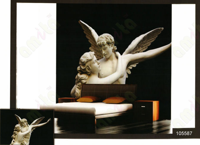 3d milky white dancing couples wall mural