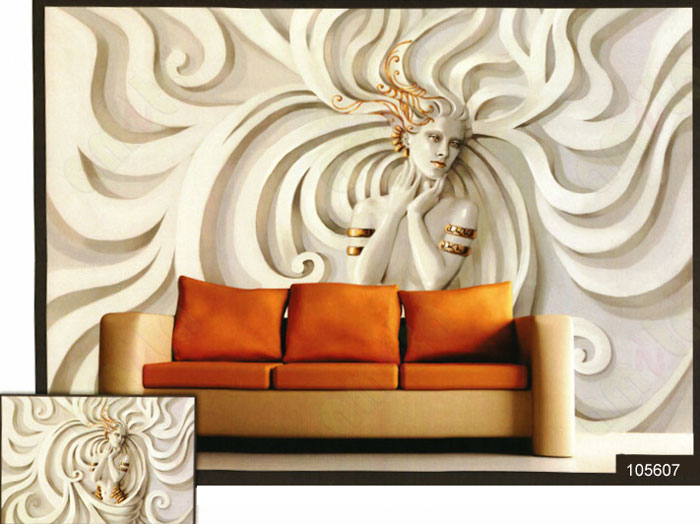 3d white beauty lady wall mural
