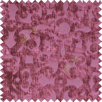 Purple Traditional designs velvet finished embossed pattern vertical crushed stripes background swirls curved surface sofa fabric