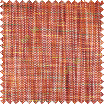 Red brown green cream white color solid texture jute finished surface weaving pattern sofa fabric