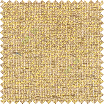 Brown yellow cream color combination solid texture jute finished surface digital dots weaving pattern sofa fabric