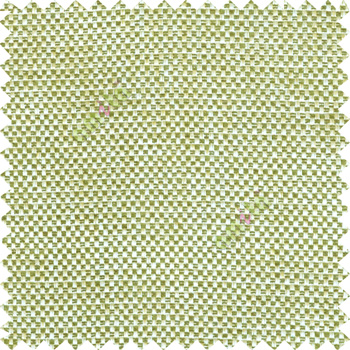 Dark green brown cream color combination solid texture jute finished surface digital dots weaving pattern sofa fabric