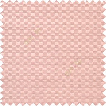Light pink color solid texture surface with concave square oval shape horizontal spring lines vertical small fine stripes poly main curtain