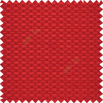 Maroon color solid texture surface with concave square oval shape horizontal spring lines vertical small fine stripes poly main curtain