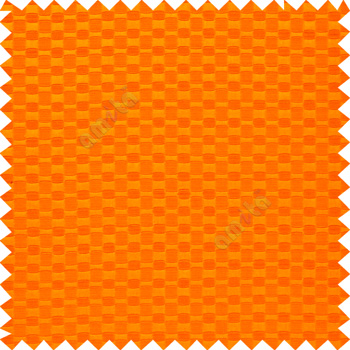 Yellow orange color solid texture with concave square oval shape poly main curtain