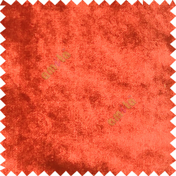 Orange color complete plain designless surface velvet touch sofa fabric