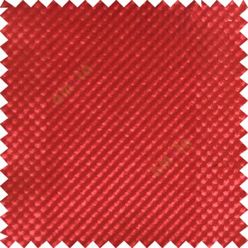 Red color solid texture finished polka dots surface velvet touch embossed pattern sofa fabric