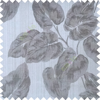 Black grey color beautiful floral leaf pattern texture background polyester fabric base main curtain