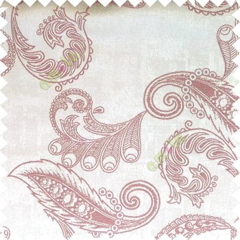 Purple grey color traditional paisley pattern floral leaves swirls circles texture surface with polyester thick background main curtain