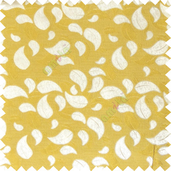 Yellowish green grey color traditional paisley pattern embroidery leaves design with thick polyester background main curtain